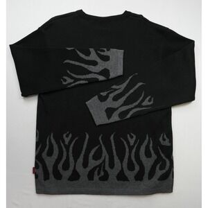 Vintage Pineapple‎ Connection Mystic Origins Sweater Mens Sz M Black Gray Flame